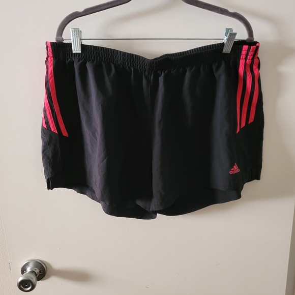 adidas Pants - Adidas Women's Black Shorts with Pink Accents